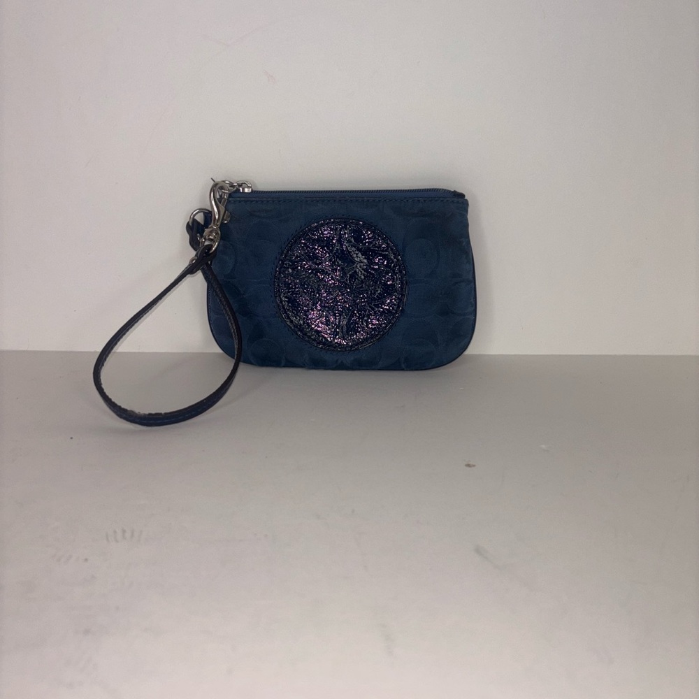 Coach Blue Wristlet Clutch